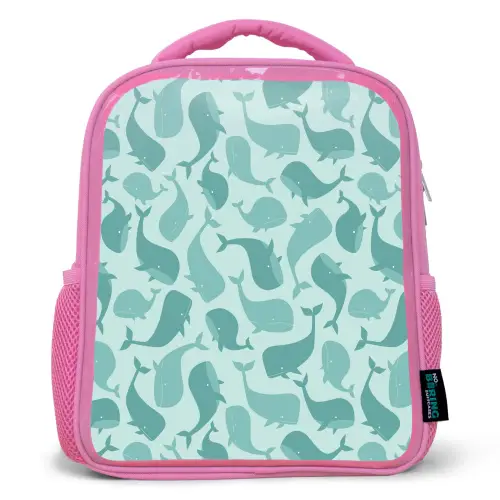 Zee - Dieren - Blauwe vinvis Kinderrugzak - Roze middel 863 -3d