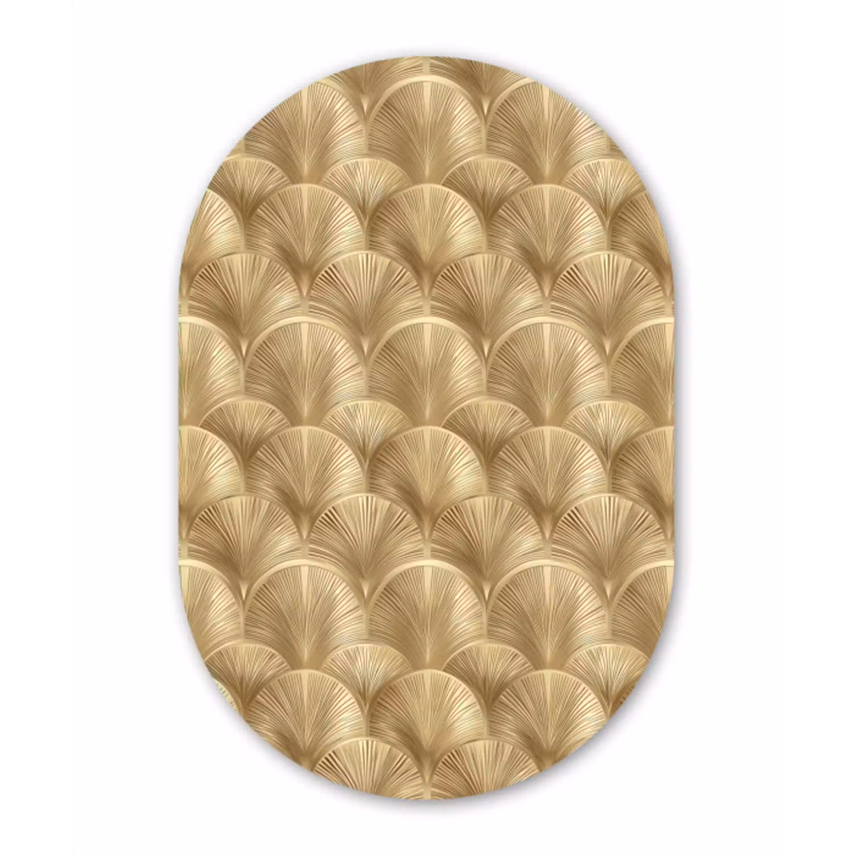 Patroon - Waaier -  Goud Wandcirkel Ovaal Aluminium middel 839 -3d