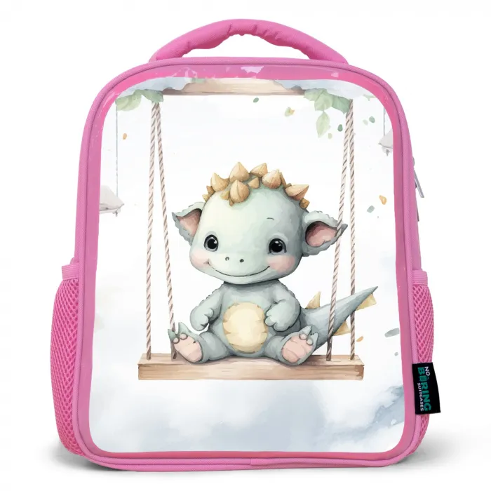 Draak - Baby dier - Kinderen Kinderrugzak - Roze middel -3d
