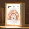 Regenboog - Roze - Pastel kleuren - Hartje Light Box met kabel (Kinderlampje) klein -zzz_3d_website
