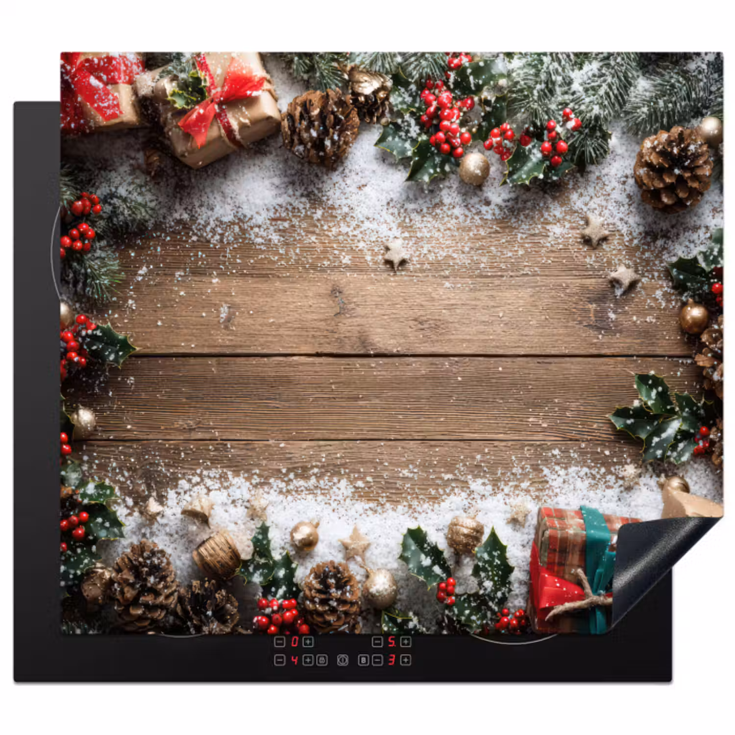 Inductie beschermer - Kerstdecoratie - Geschenken - Hout - Veelkleurig