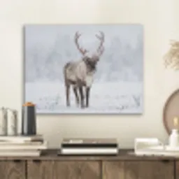 Rendier - Gewei - Toendra - Sneeuw - Wild PET vilt klein -sfeer1