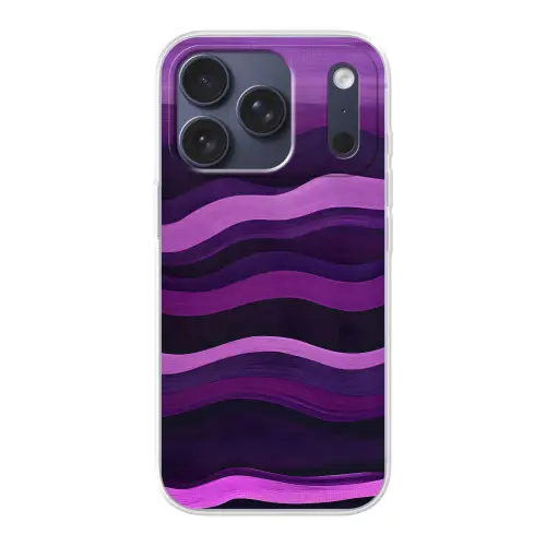 Lijnen - Golven - Paars - Abstract Telefoonhoesje iPhone 17 Pro klein -3d