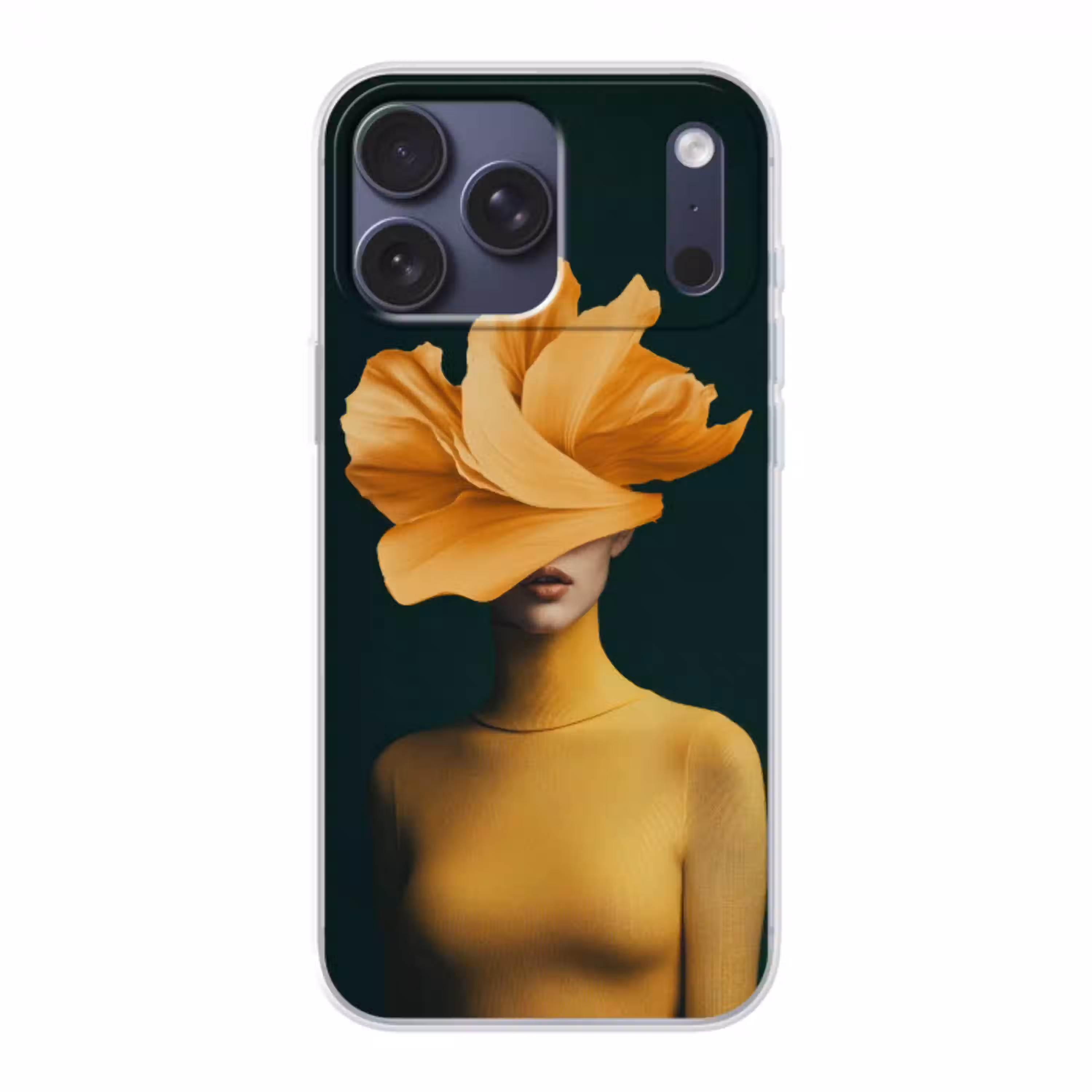 Vrouw - Hoed - Geel Telefoonhoesje iPhone 17 Pro Max klein -3d