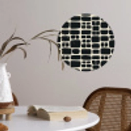 Modern - Organisch - Zwart Wandcirkel behangsticker klein 186 -sfeer3