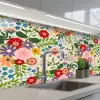 Bladeren - Bloemen - Design keuken achterwand 2 middel 871 -3d_schuin