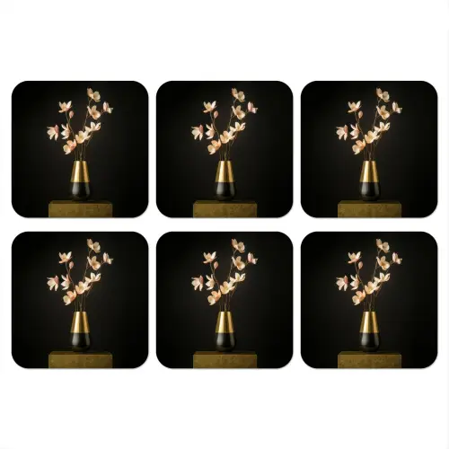 Sierlijk - Boeket - Goud - Vaas onderzetter kurk middel -3d