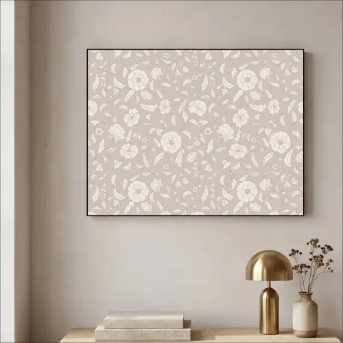 Bloemen - Blaadjes - Patroon Textielframe zwart klein 947 -sfeer2
