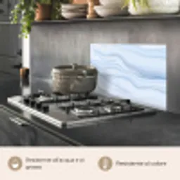 Marmer - Golf - Blauw - Patronen - Marmerlook - Pastel keuken achterwand spatscherm klein -usp_IT