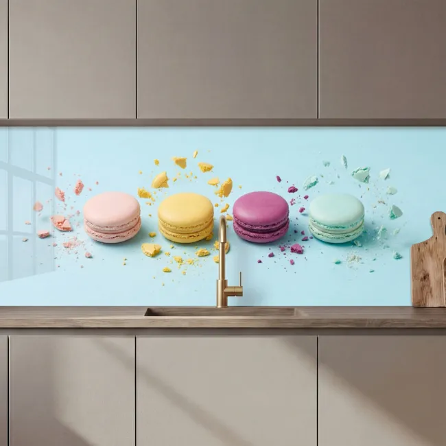 Küchenrückwand - Makronen - Bunt - Pastell