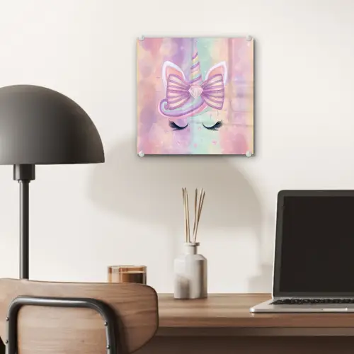 Eenhoorn - Glitters - Regenboog - Pastel plexiglas 5mm klein -sfeer6