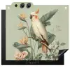 Gele kuifkaketoe - paradijsvogelbloemen - Groen Inductie beschemer met haakjes middel -3d