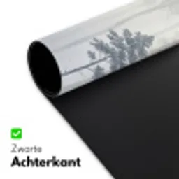 Bos - Bomen - Mist - Natuur - Illustratie - Grijs Muismat XXL klein -sfeer2