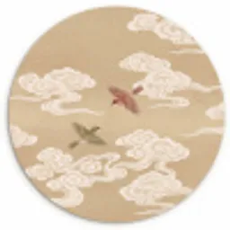 Vogels - Vliegen - Beige Wandcirkel kunststof plaat 5mm dik klein -3d