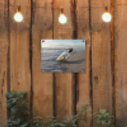 Glazenfles - Post - Zee - Zand tuinposter los doek klein -sfeer1