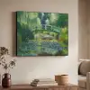Brug - Hout - Vijver - Waterlelies Textielframe zwart klein -sfeer3