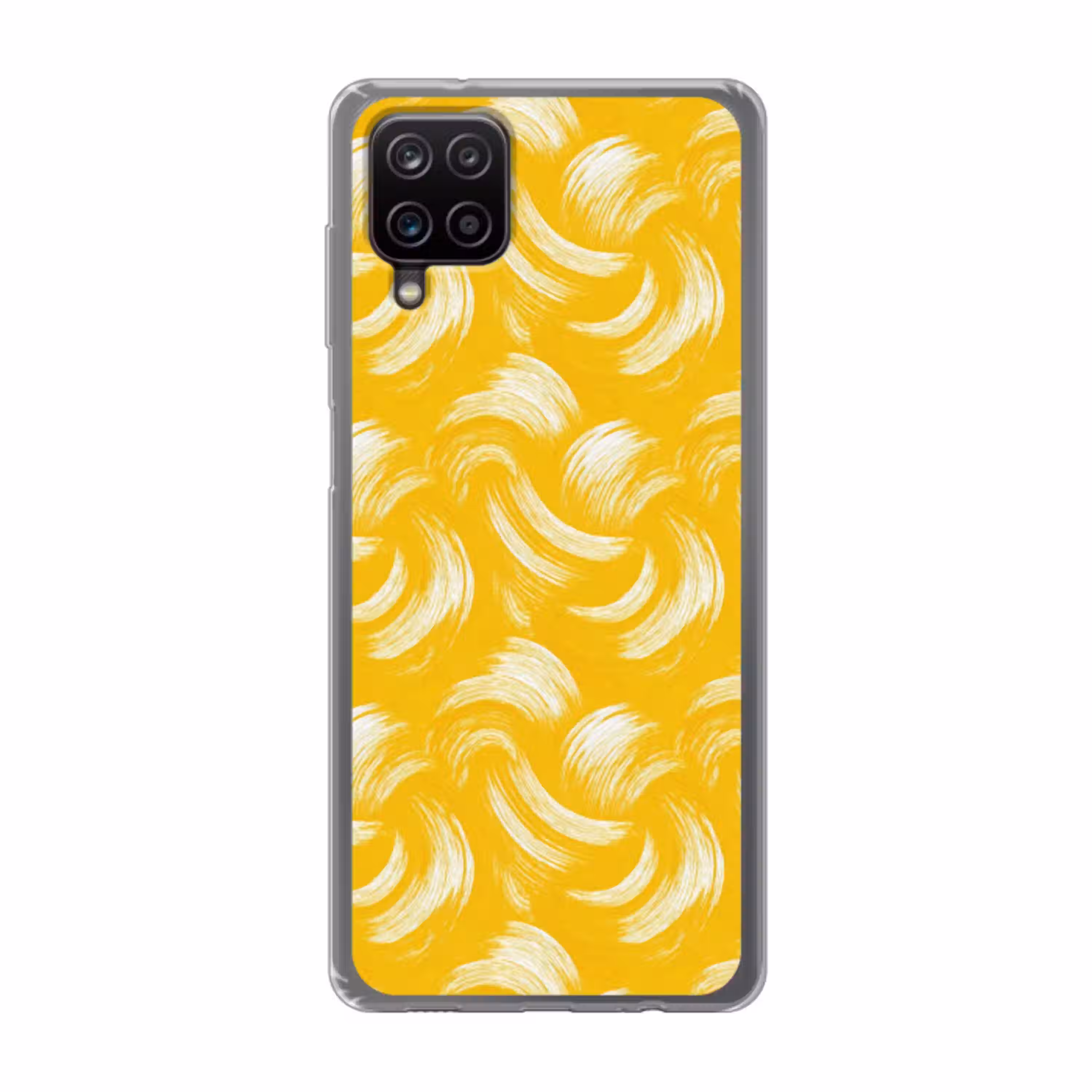 Verfstreken - Abstract - Dynamisch - Geel Telefoonhoesje Samsung Galaxy A12 klein 372 -3d
