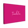 Toedeloe - Roze Tuinposter op houten frame 2 cm dik klein -3d