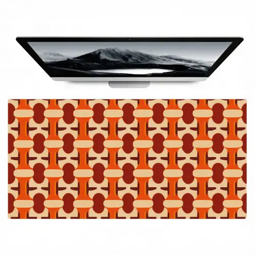 Geometrisch - Retro - Oranje Muismat XXL klein 681 -zzz3d