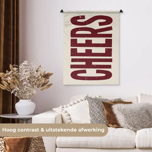 Red - Cheers - Decoratie - Beige Wandkleed katoen klein -sfeer1