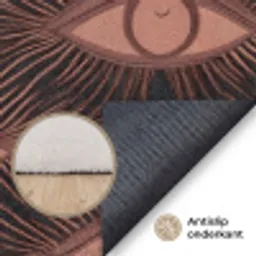 Boheems - Oog - Bruin Vloerkleed Rechthoek klein 1091 -uniquesellingpoint_antislip_NL_DE