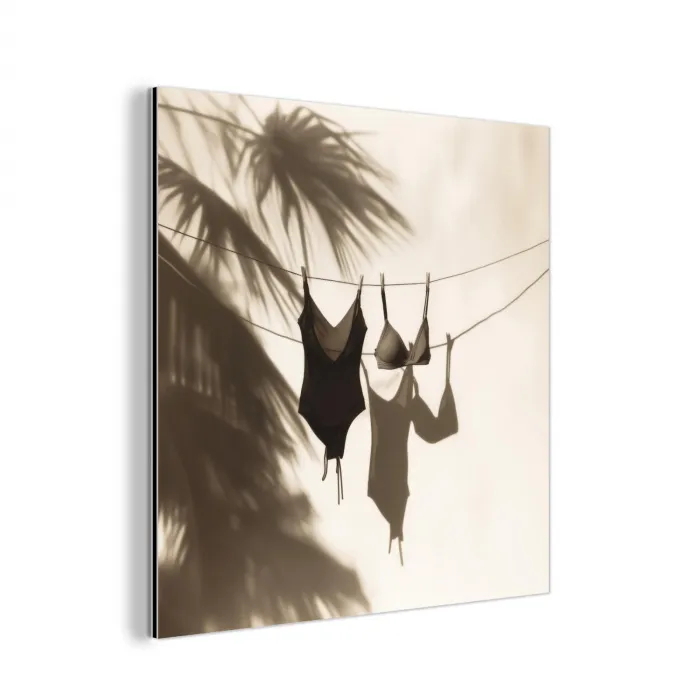 Badkleding - Palmbomen - Schaduw - Tropisch aluminium wit klein -3d