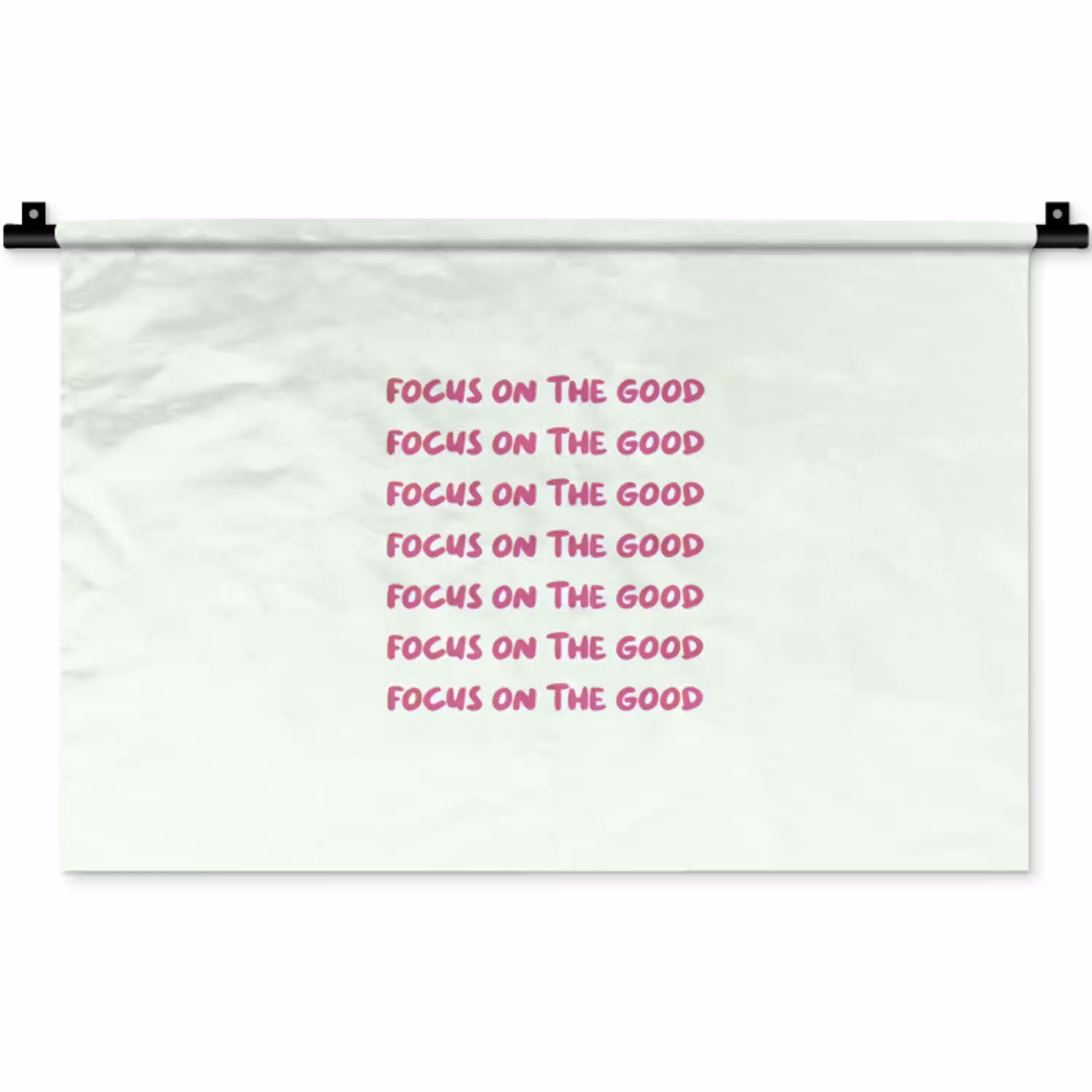 Focus on the good - Roze Wandkleed katoen klein -zz3d