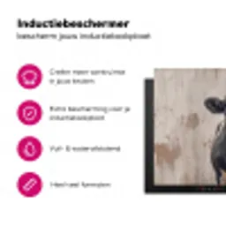 Koe - Portret - Dieren - Modern Inductie beschermer vinyl 3mm klein -wsfeer2_website