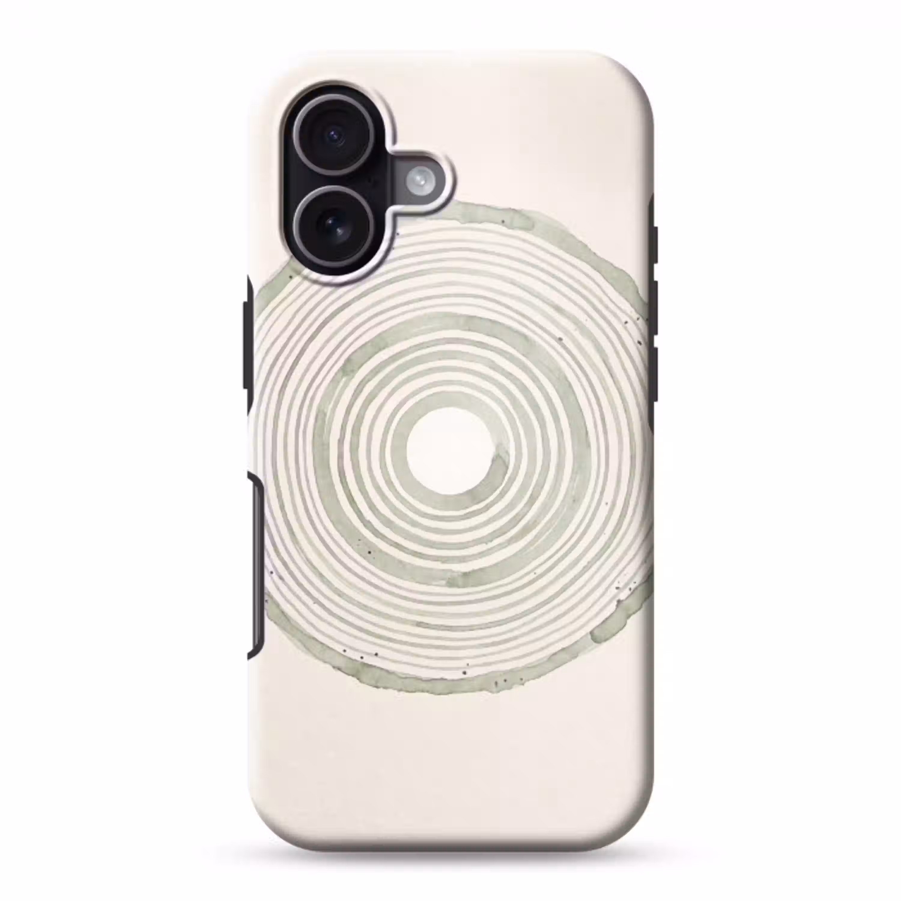 Abstractie - Cirkels - Waterverf - Groen - Modern Toughcase MagSafe Apple iPhone 17 klein -3d