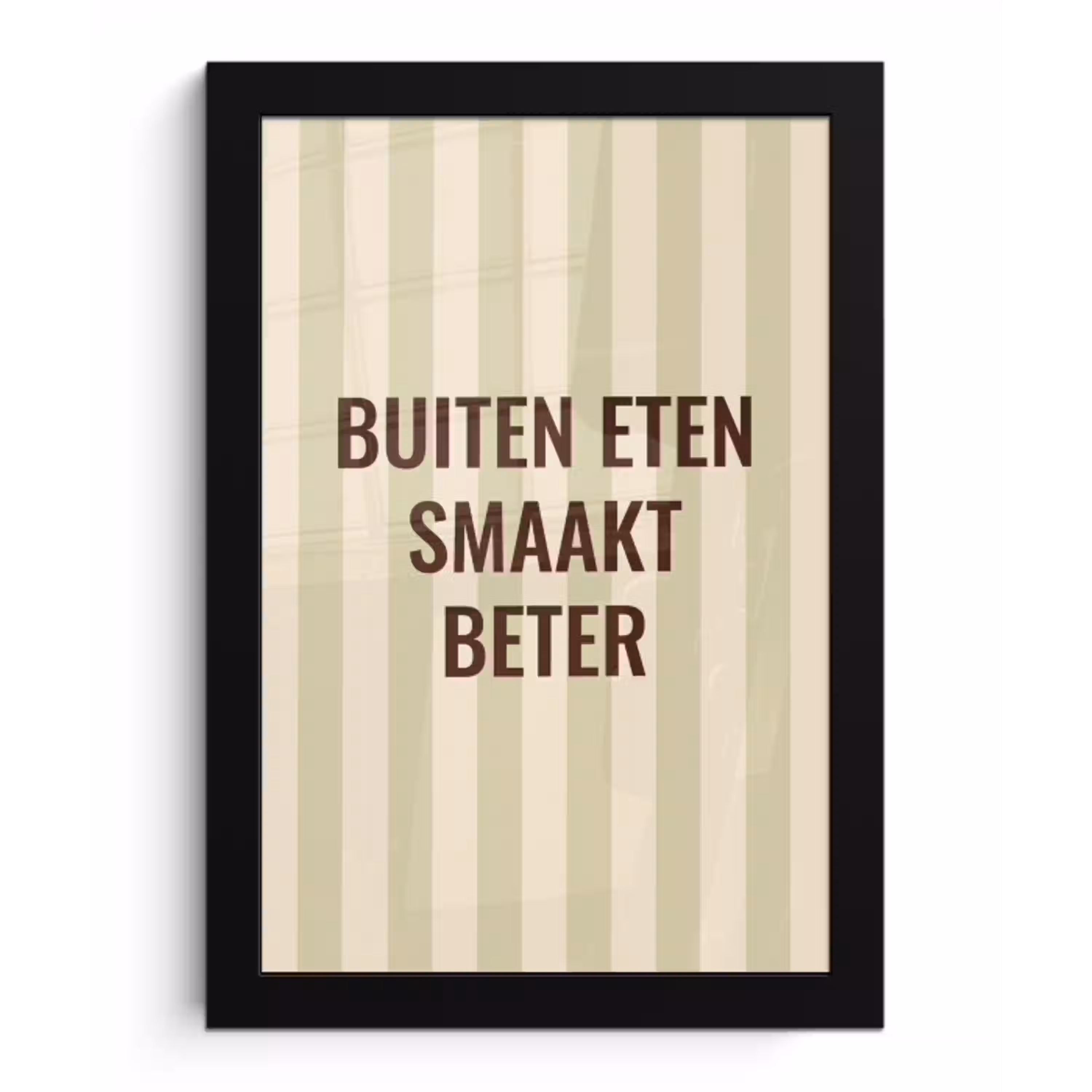 Buiten - Quote - Strepen - Zomer fotolijst zwart zonder passe partout klein -3d