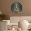 Kerstboom - Bos - Sneeuw - meerkleurig Akoestische PET Vilt - Rond klein -sfeer1