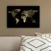 Wereldkaart - Goud - Zwart - Aarde - Luxe canvas 2cm klein -sfeer3