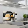 Abstract - Goud - Zilver - Vormen - Aesthetic - Modern keuken achterwand spatscherm klein -3d_schuin