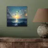 Meeuwen - Zee - Wolken -Blauw aluminium wit klein -sfeer2