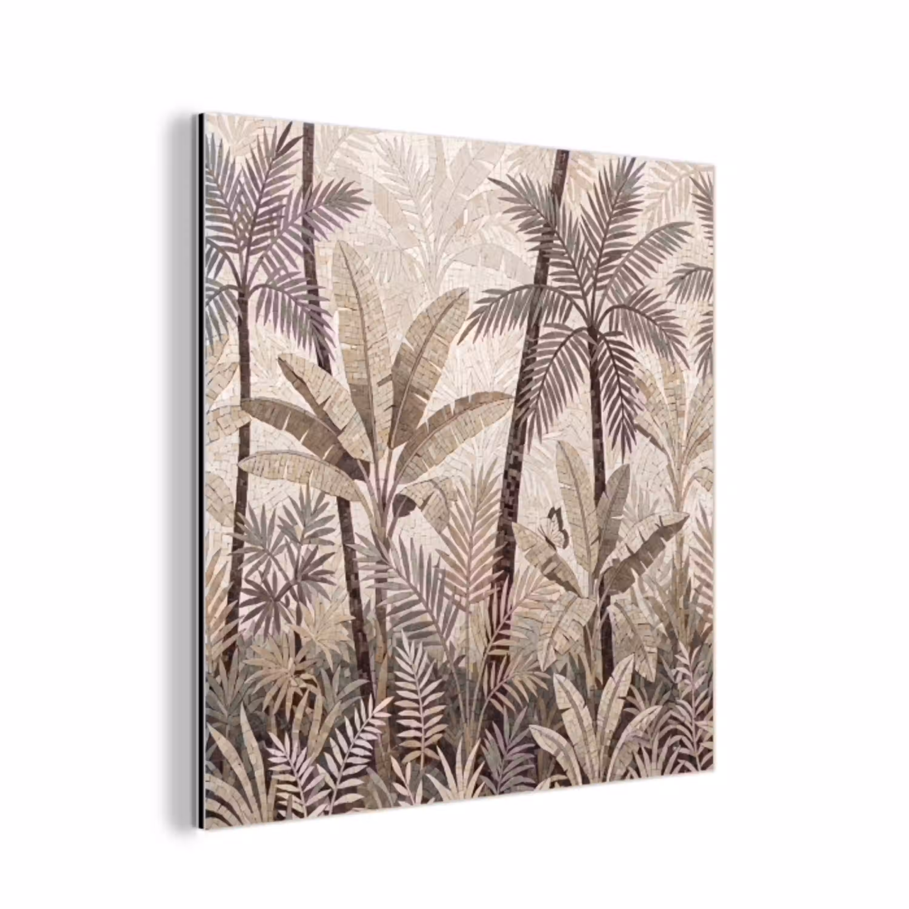 Natuur - Bladeren - Landschap - Mozaïek - Beige aluminium wit klein -3d