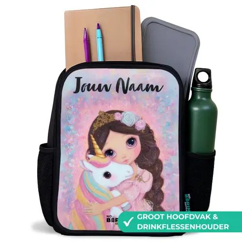 Meisje - Eenhoorn - Glitter Rugzak - Zwart middel -inhoud_NL