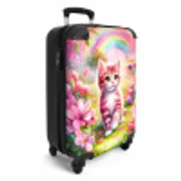 Roze regenboogkatje NBS - Handbagage koffer - Unisex middel -productfoto_3d