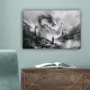 Krijger - Draak - Grijs canvas 2cm klein -sfeer4
