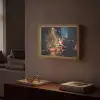 Kerstman - Haard - Donker Light Box met batterij (Wandlamp) middel -sfeer1