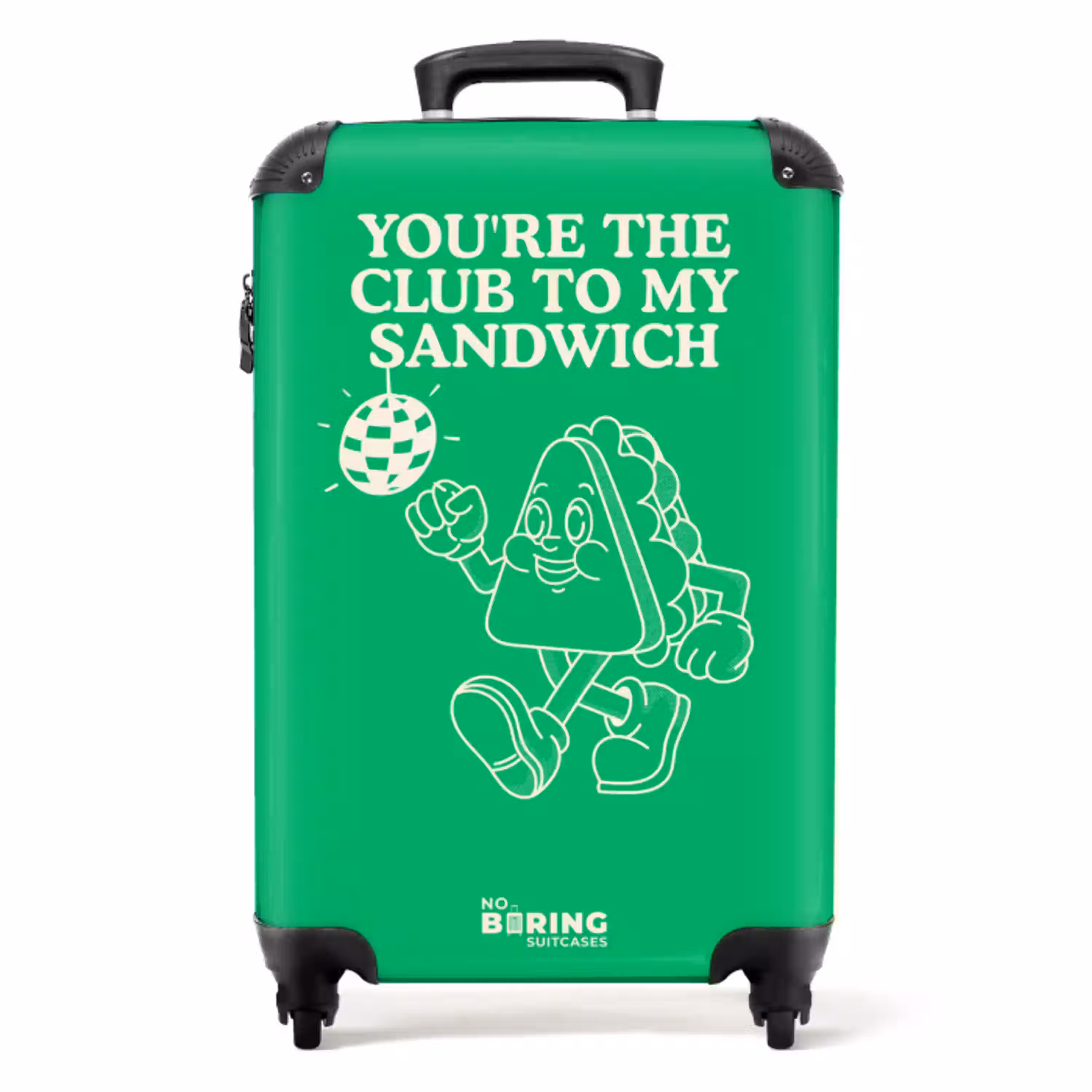 Sandwich - Groen - discobal NBS - Handbagage koffer - Volwassenen Unisex middel -productfoto_recht