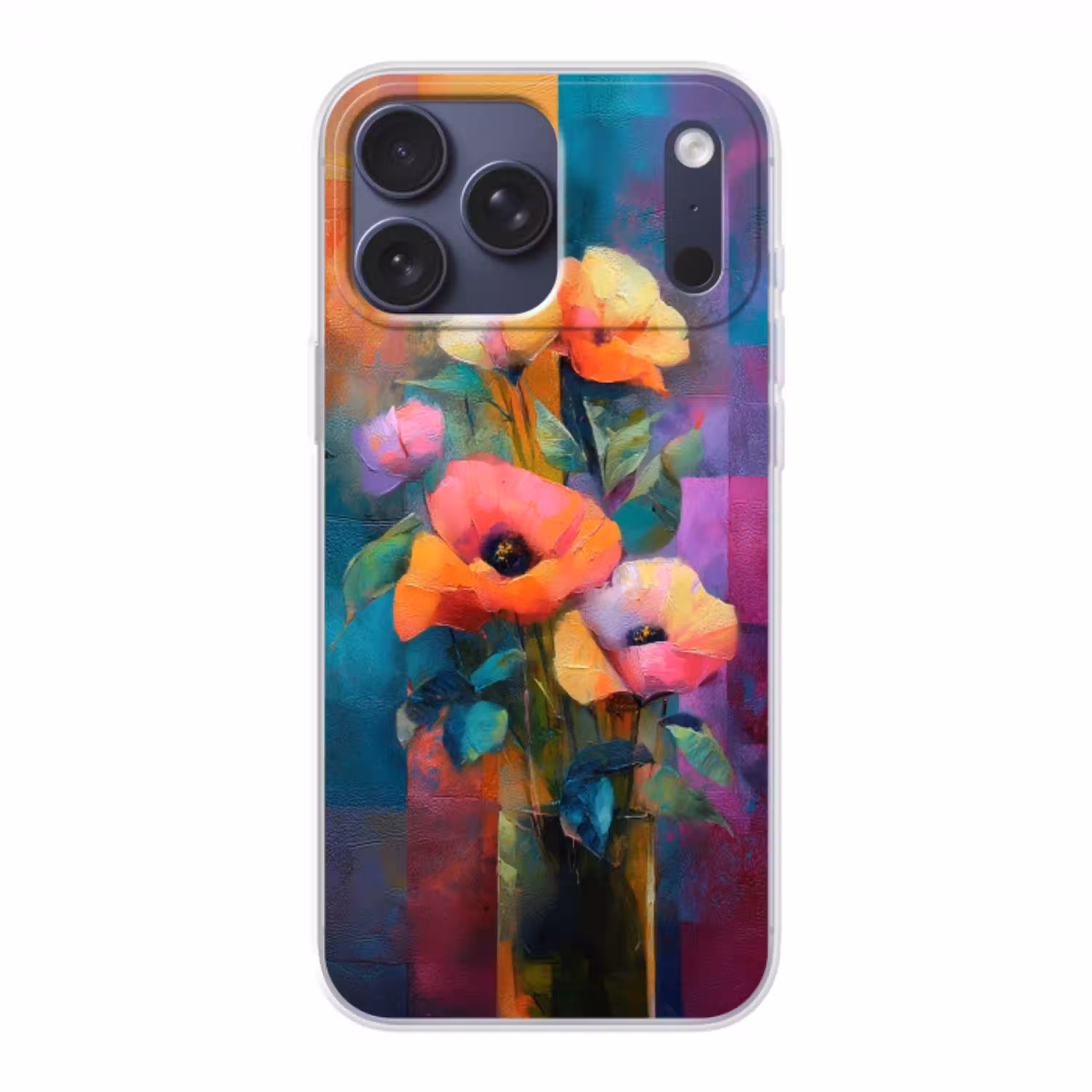 Geometrische kleurvlaken - Modern - Fantasiebloemen Telefoonhoesje iPhone 17 Pro Max klein -3d
