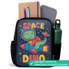 Dino - Raket - Kleurrijk Rugzak - Zwart middel -inhoud_FR