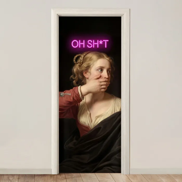 Quote - Neon - vrouw deurposter klein -3d_beige