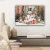 Sneeuwpop - Familie - Kleurrijk canvas 2cm klein -sfeer6