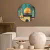 Moskee - Goud - Arabisch - Islamitische Akoestische PET Vilt - Rond klein -sfeer1