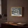 Wasbeer - Cute - Pasta - Tafelkleed - Zwart - Wit Light Box met batterij (Wandlamp) middel -sfeer1