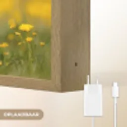 Lammetje - Gras - Bloemen - Geel Light Box met batterij (Wandlamp) middel -USP_websiteoplaadbaarNL