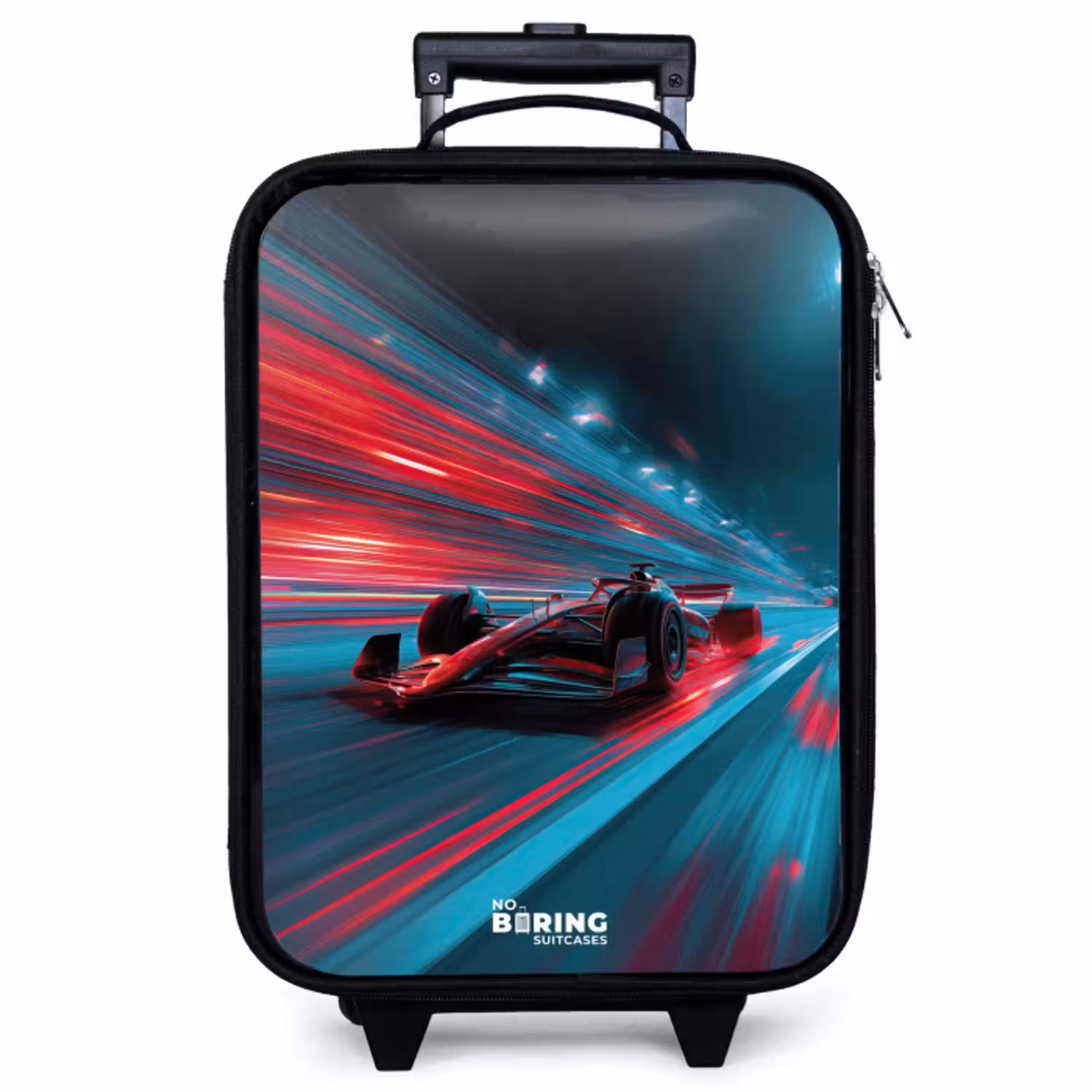 Raceauto - Baan - Neon - Verlichting Kinderkoffer - Zwart klein -zzz_website3d
