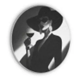 Vrouw - Wijn - Chic Akoestische PET Vilt - Rond klein -3d