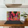 Neon - Vrouw - Microfoon keuken achterwand spatscherm klein -sfeer2